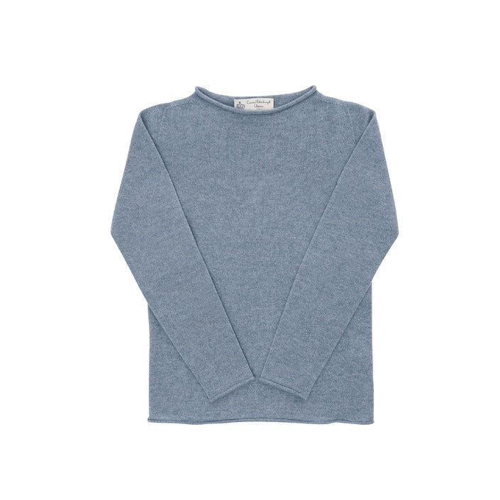 Crown of Edinburgh Cashmere Women's Boat Neck Sweater LIGHT BLUE