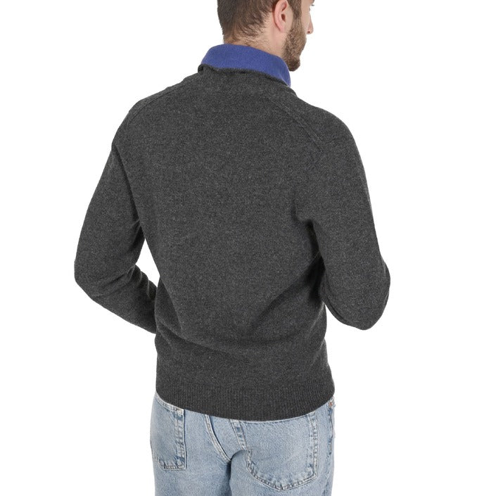 Crown of Edinburgh Cashmere Men's Shawl Collar Sweater NAVY