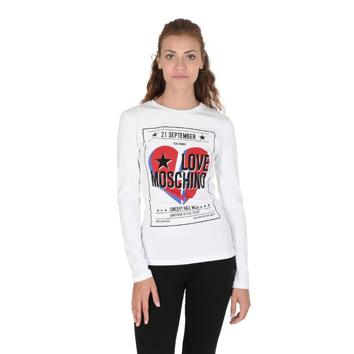 Love Moschino Womens T-Shirt OPTICAL WHITE