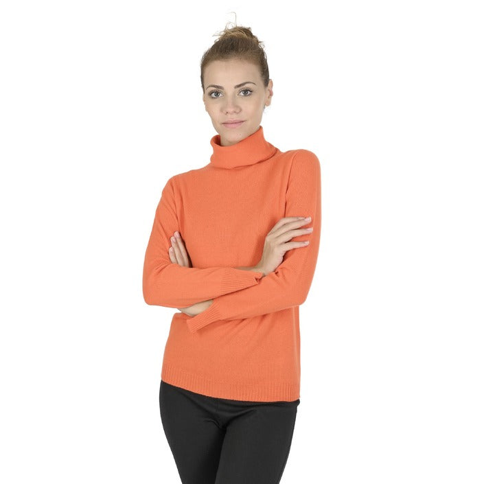 Crown of Edinburgh Cashmere Womens Turtleneck Sweater ORANGE