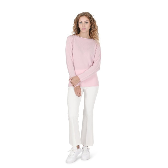 Crown of Edinburgh Cashmere Women's Boat Neck Sweater LIGHT PINK