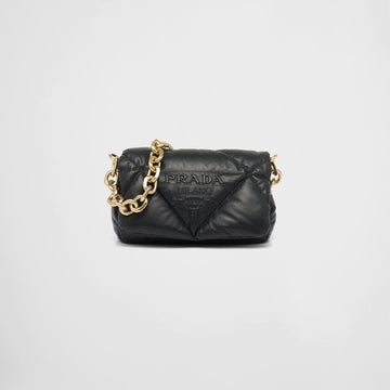 Prada Quilted Nappa Leather Shoulder Bag Black