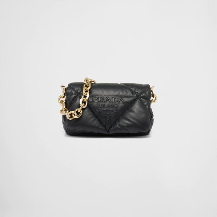 Prada Quilted Nappa Leather Shoulder Bag Black