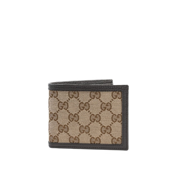 Gucci Monogram fabric and leather wallet