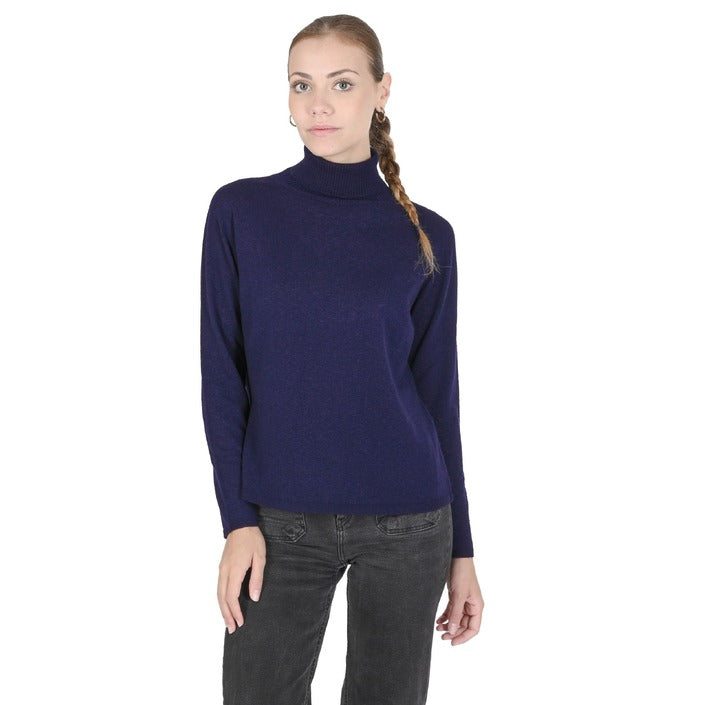 Crown of Edinburgh Cashmere Women's Turtleneck Sweater NAVY BLUE