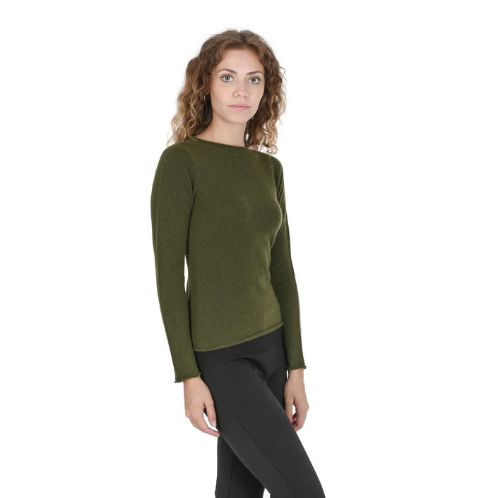 Crown of Edinburgh Cashmere Women's Boat Neck Sweater OLIVE GREEN