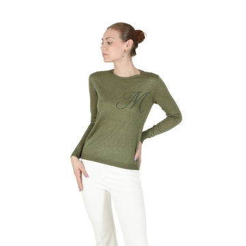 Crown of Edinburgh Cashmere Long Sleeve GREEN LETTER M
