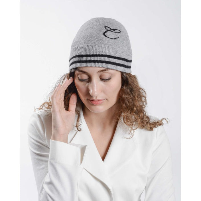 Crown of Edinburgh Cashmere Monogrammed Beanie BRUNTSFIELD GREY C