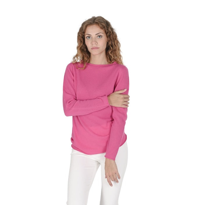 Crown of Edinburgh Cashmere Women's Boat Neck Sweater FUSCHIA