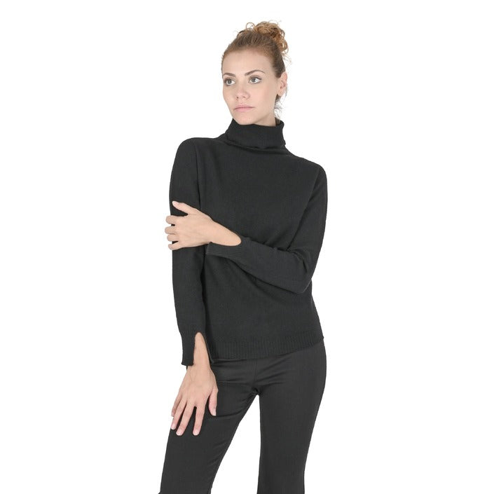 Crown of Edinburgh Cashmere Womens Turtleneck Sweater BLACK