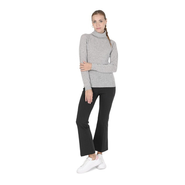 Crown of Edinburgh Cashmere Women's Turtleneck Sweater LIGHT GREY