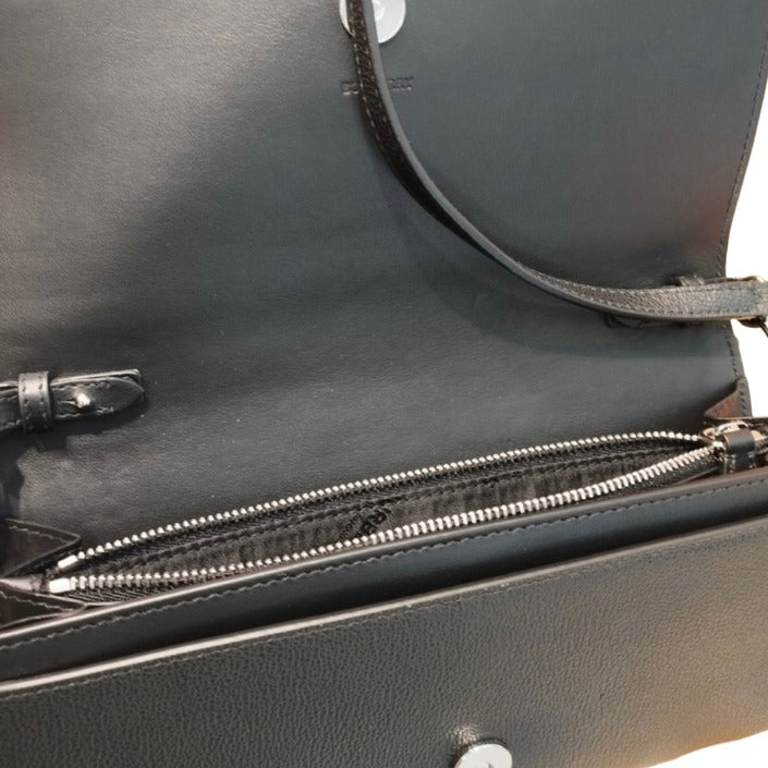 Burberry Henley Leather Crossbody Bag Purse Black