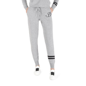Crown of Edinburgh Cashmere Track Pants MORNINGSIDE GREY D