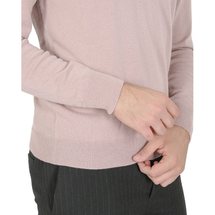 Crown of Edinburgh Cashmere Men's V Neck Sweater DUSTY PINK