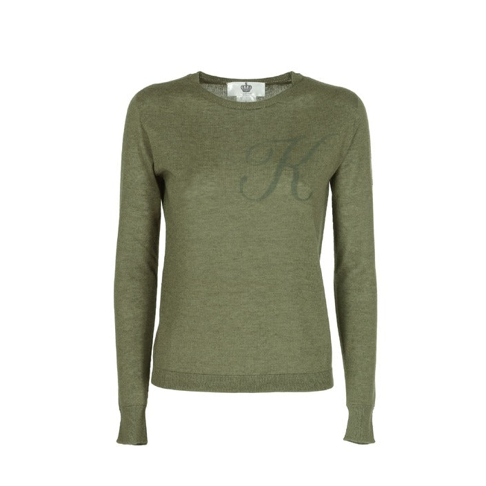 Crown of Edinburgh Cashmere Long Sleeve GREEN LETTER K