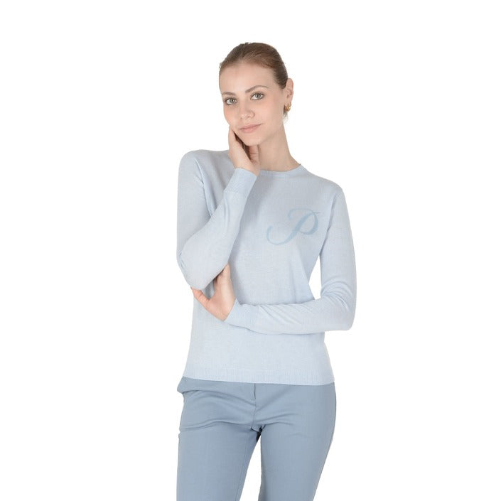 Crown of Edinburgh Cashmere Long Sleeve LIGHT BLUE LETTER P