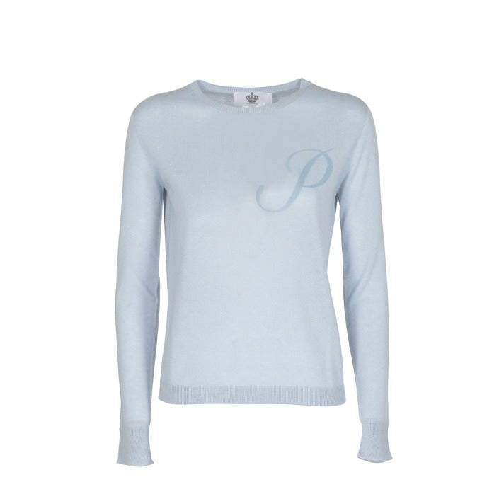 Crown of Edinburgh Cashmere Long Sleeve LIGHT BLUE LETTER P