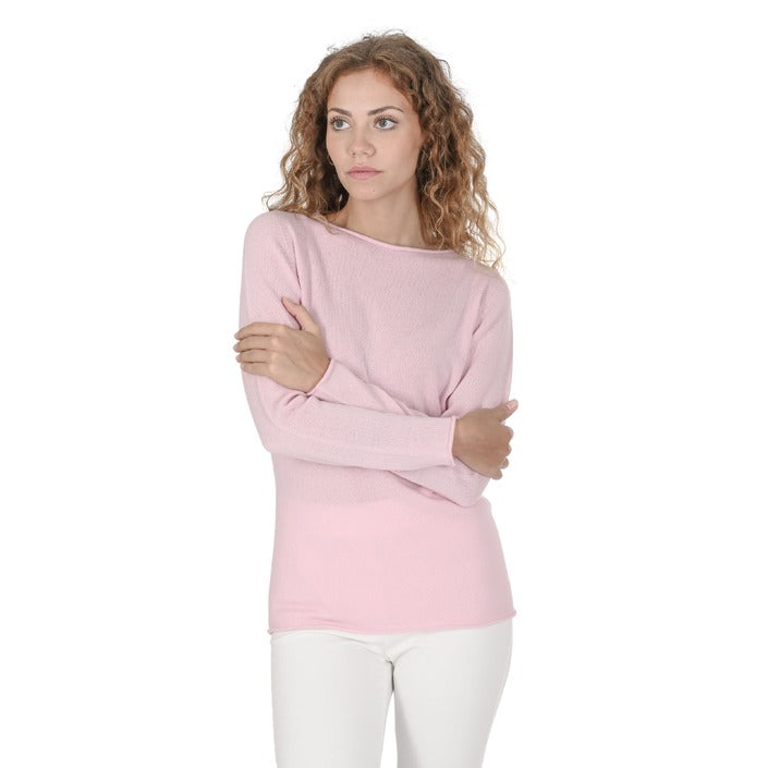 Crown of Edinburgh Cashmere Women's Boat Neck Sweater LIGHT PINK