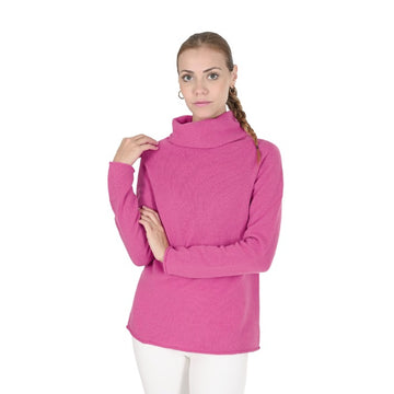 Crown of Edinburgh Cashmere Women's Turtleneck Sweater FUSHIA