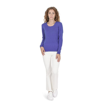 Crown of Edinburgh Cashmere Women's Square Neck Sweater ROYAL BLUE
