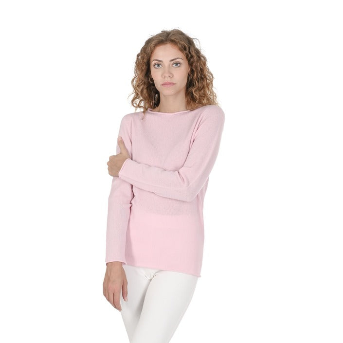 Crown of Edinburgh Cashmere Women's Boat Neck Sweater LIGHT PINK