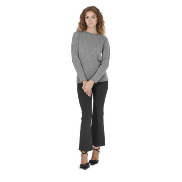 Crown of Edinburgh Cashmere Women's Boat Neck Sweater GREY