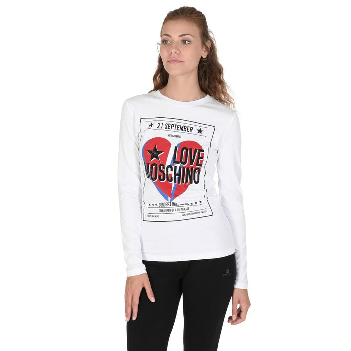 Love Moschino Womens T-Shirt OPTICAL WHITE