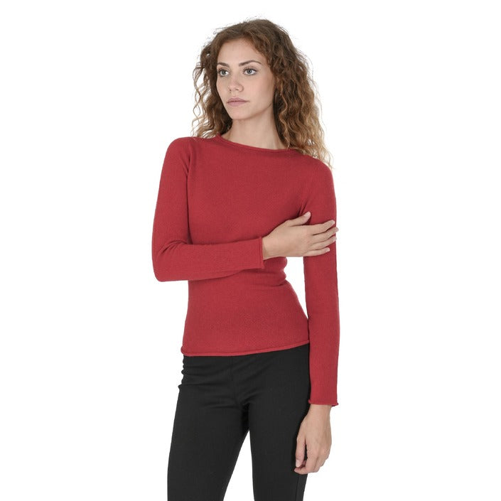 Crown of Edinburgh Cashmere Women's Boat Neck Sweater RED