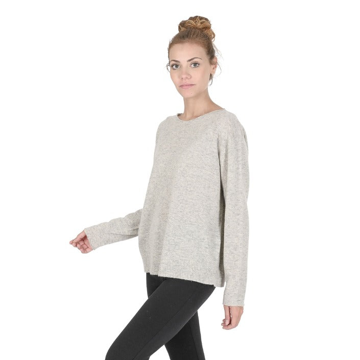 Crown of Edinburgh Cashmere Women's Oversize Boat Neck Sweater GREY MELANGE