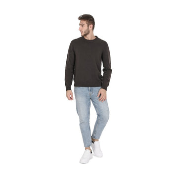 Crown of Edinburgh Cashmere Men's Round Neck Sweater BROWN