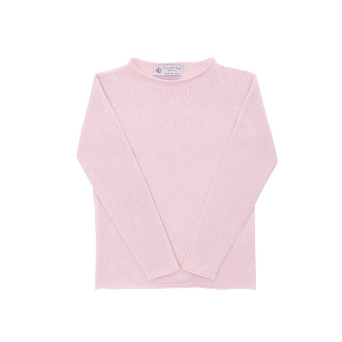 Crown of Edinburgh Cashmere Women's Boat Neck Sweater LIGHT PINK