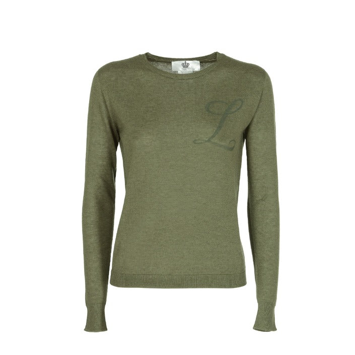 Crown of Edinburgh Cashmere Long Sleeve GREEN LETTER L