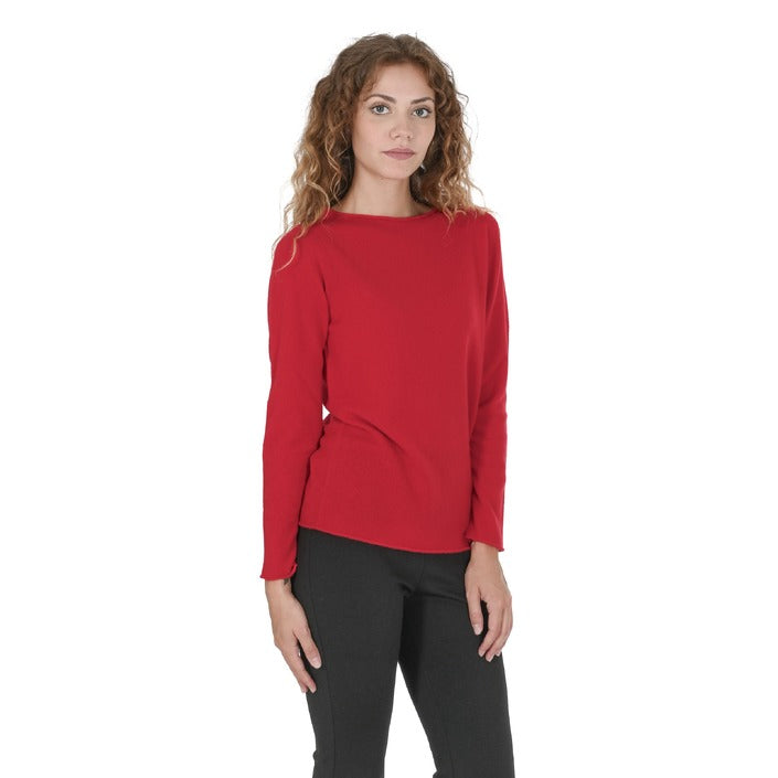 Crown of Edinburgh Cashmere Women's Boat Neck Sweater RED