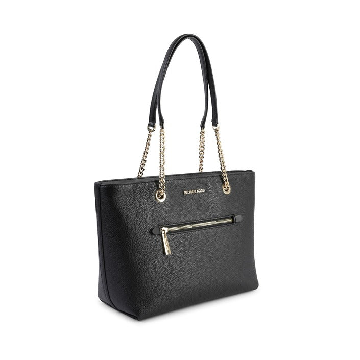 Michael Kors Medium front zip Chain Tote Bag BLACK