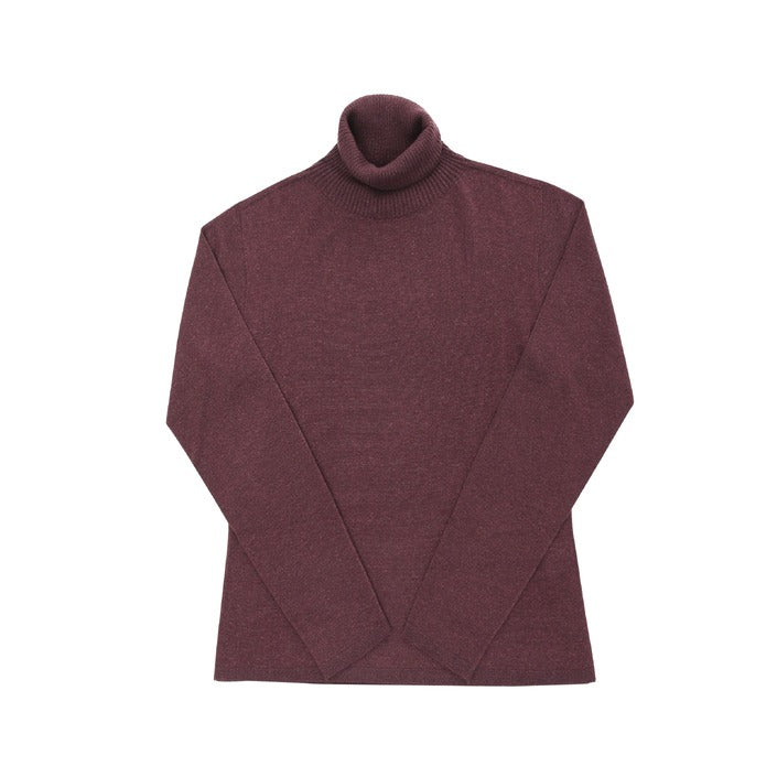 Crown of Edinburgh Cashmere Women's Turtleneck Sweater BURGUNDY