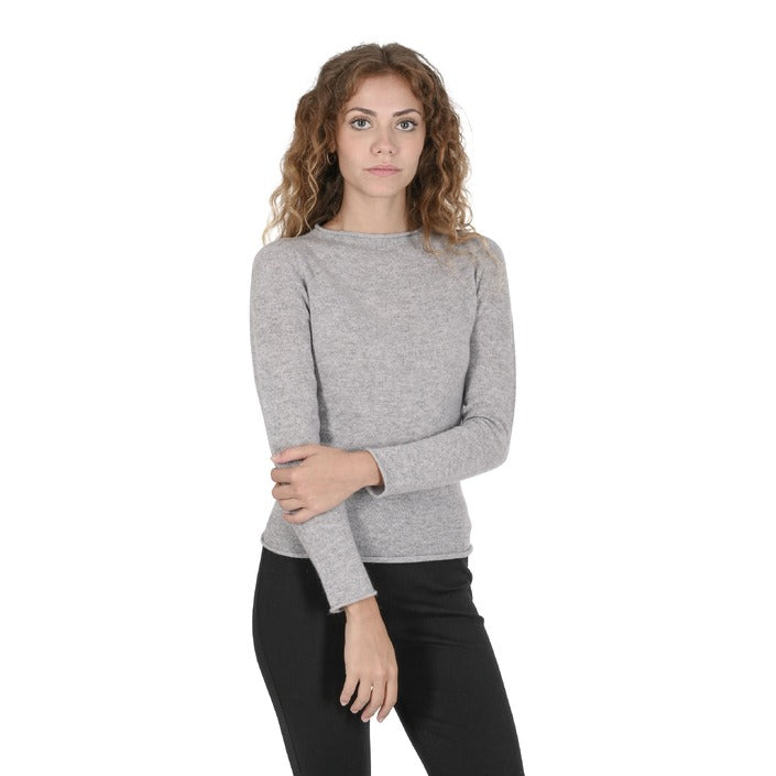 Crown of Edinburgh Cashmere Women's Boat Neck Sweater ASH GREY