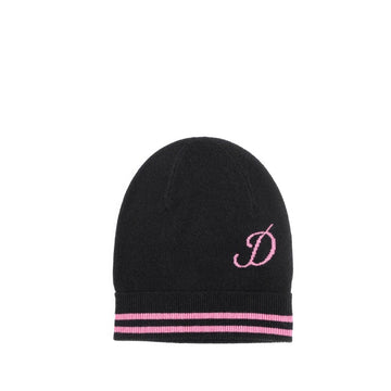 Crown of Edinburgh Cashmere Monogrammed Beanie BRUNTSFIELD BLACK D