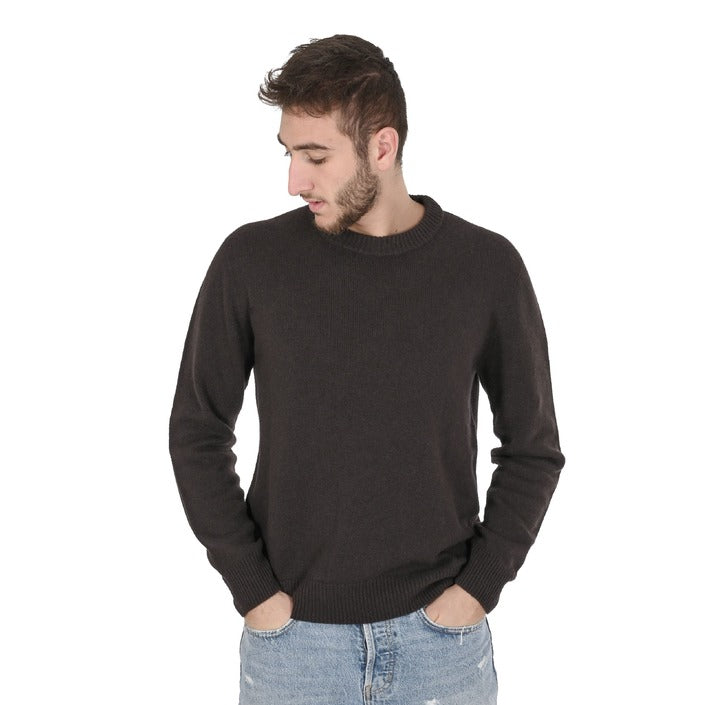 Crown of Edinburgh Cashmere Men's Round Neck Sweater BROWN