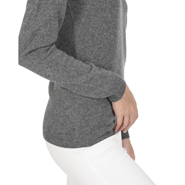 Crown of Edinburgh Cashmere Women's Square Neck Sweater SMOG