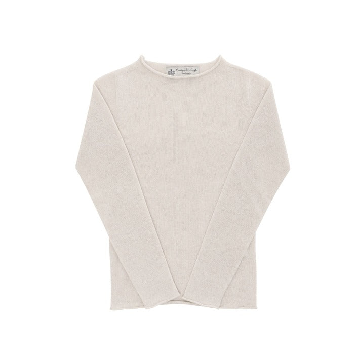 Crown of Edinburgh Cashmere Women's Boat Neck Sweater SAND