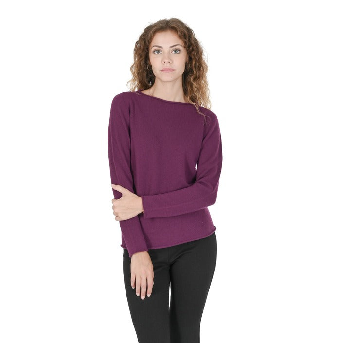 Crown of Edinburgh Cashmere Womens Boat Neck Sweater PURPLE