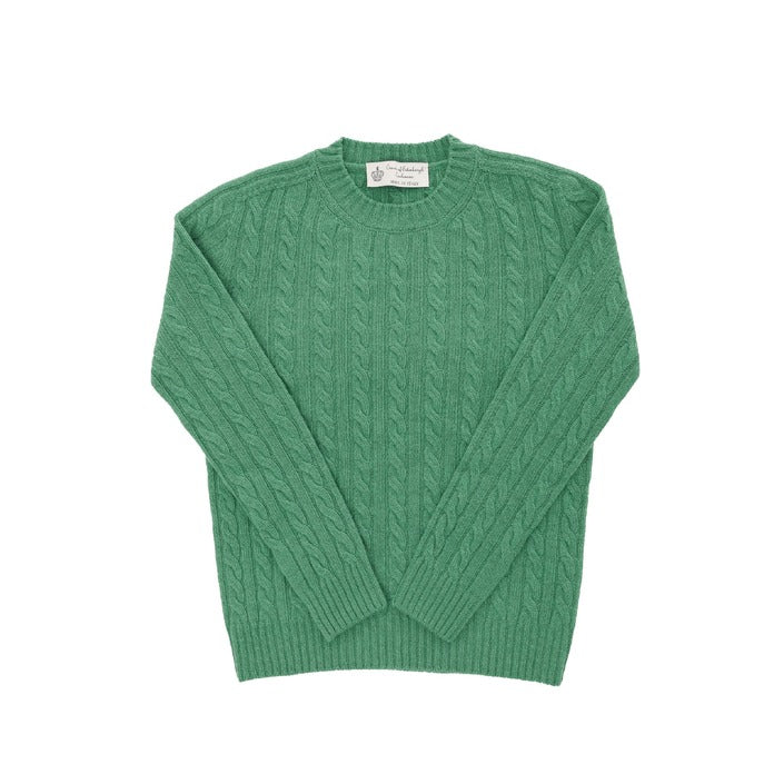 Crown of Edinburgh Cashmere Womens Round Neck Sweater GREEN