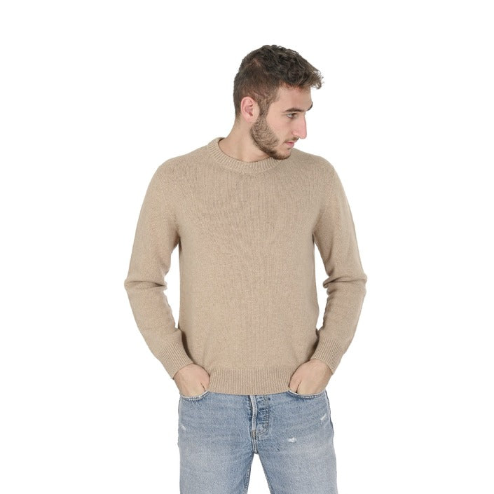 Crown of Edinburgh Cashmere Men's Round Neck Sweater BEIGE