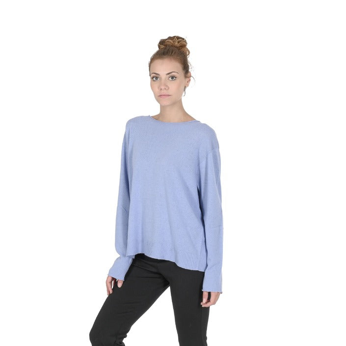 Crown of Edinburgh Cashmere Women's Oversize Boat Neck Sweater SKY BLUE