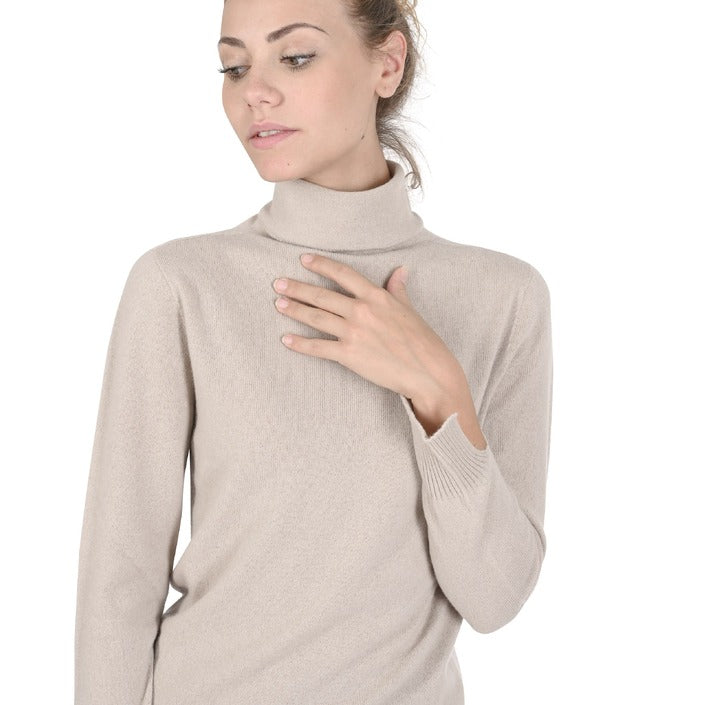 Crown of Edinburgh Cashmere Women's Turtleneck Sweater TAUPE