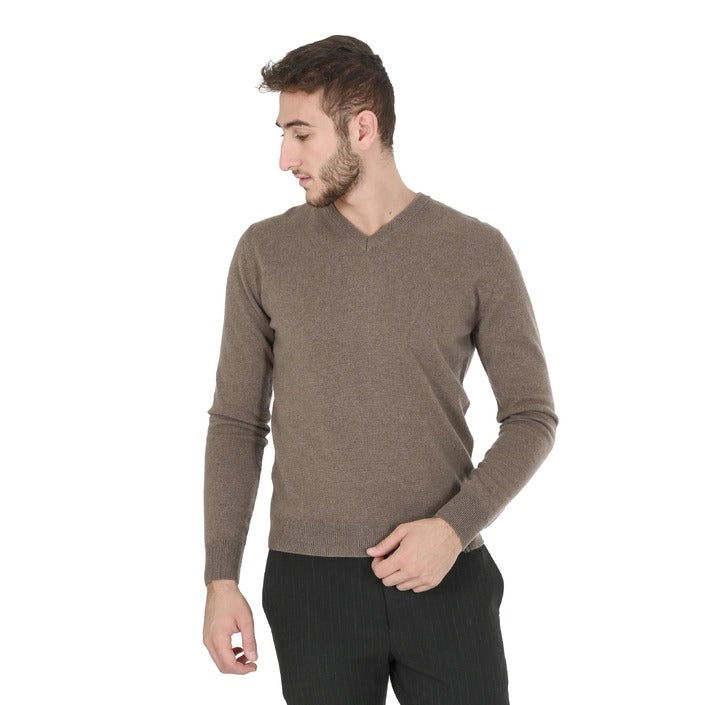 Crown of Edinburgh Cashmere Men's V Neck Sweater TAUPE