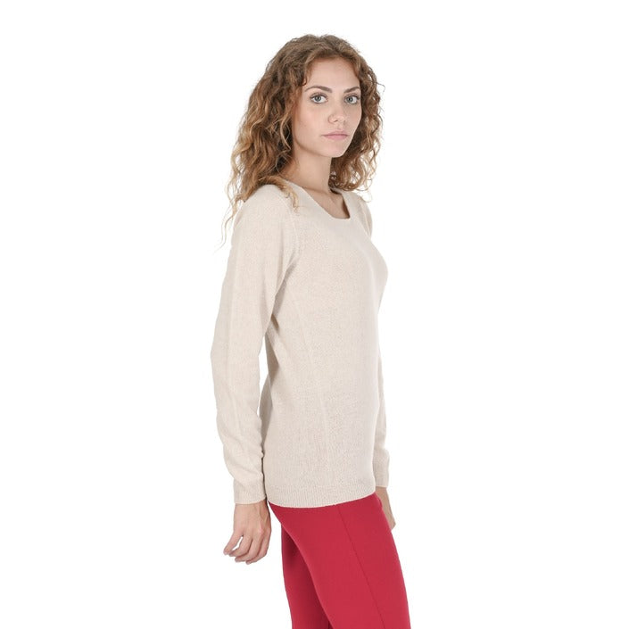 Crown of Edinburgh Cashmere Women's Square Neck Sweater LINEN