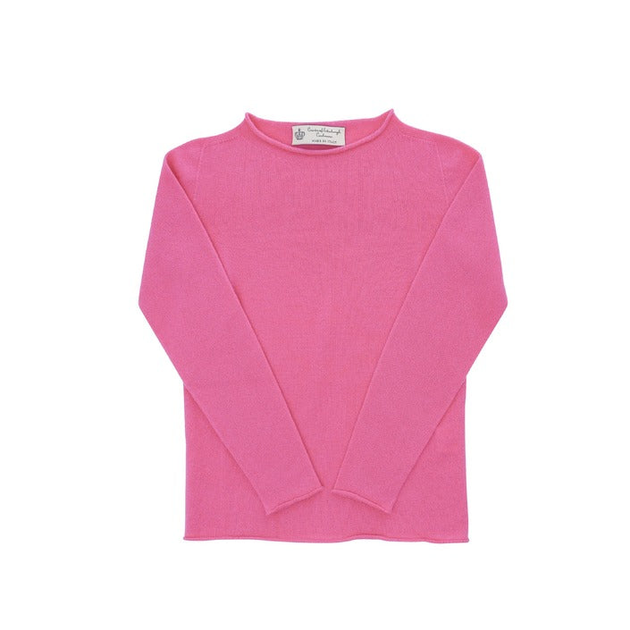 Crown of Edinburgh Cashmere Women's Boat Neck Sweater FUSCHIA