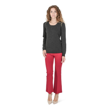 Crown of Edinburgh Cashmere Women's Square Neck Sweater IRON  GREY