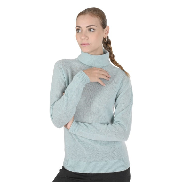 Crown of Edinburgh Cashmere Women's Turtleneck Sweater ACQUA